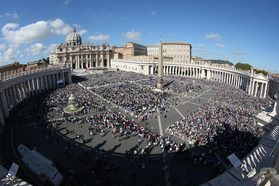 Pope Francis leads a Canonization Ceremony