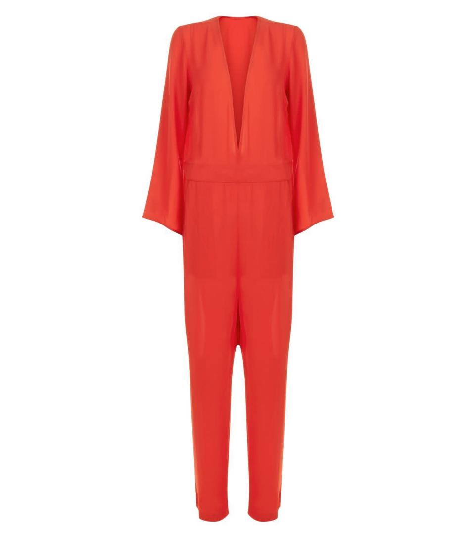 Red Plunge Jumpsuit