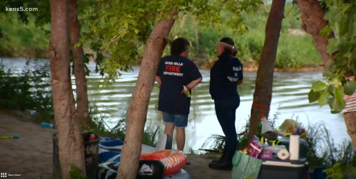 Cassandra Kendrick and Victor Villanueva were spending time with their respective family on the river island in Texas when Villanueva’s two children were swept by the Guadalupe River  (Screengrab/Kens5)