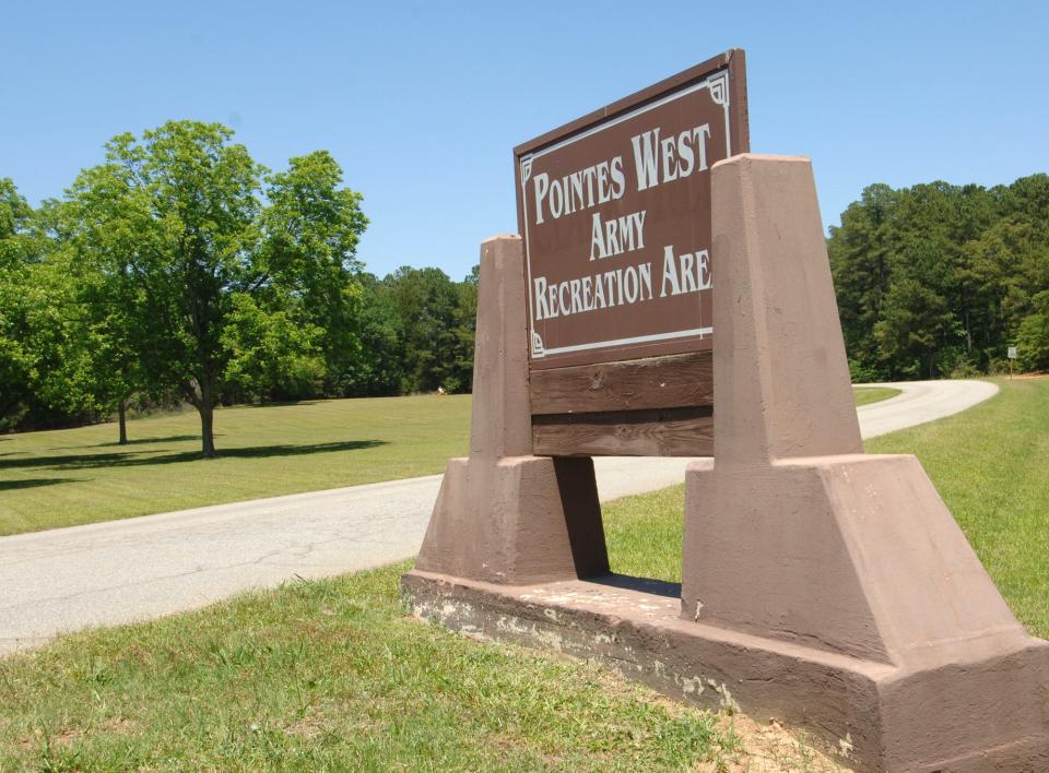 FILE - The Pointes West Army Recreation Area sign is seen on May 24, 2006.