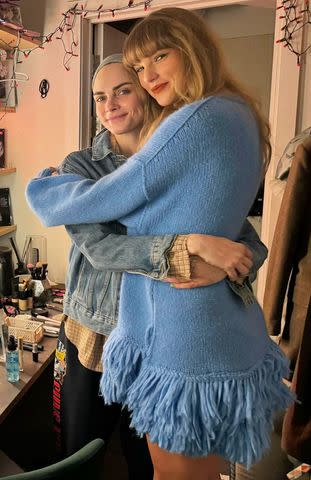 <p>Cara Delevingne/Instagram</p> Taylor Swift rocks Stella McCartney in London