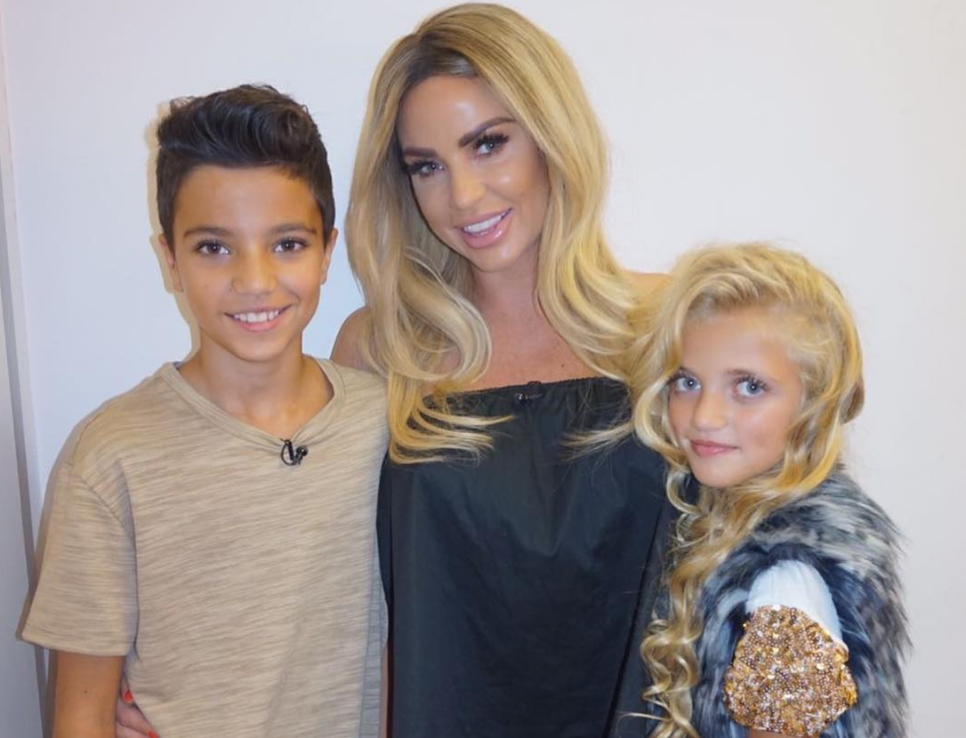 British reality-TV star Katie Price has been criticized for letting her 10-year-old daughter wear hair extensions and mascara. (Photo: Instagram/officialkatieprice)