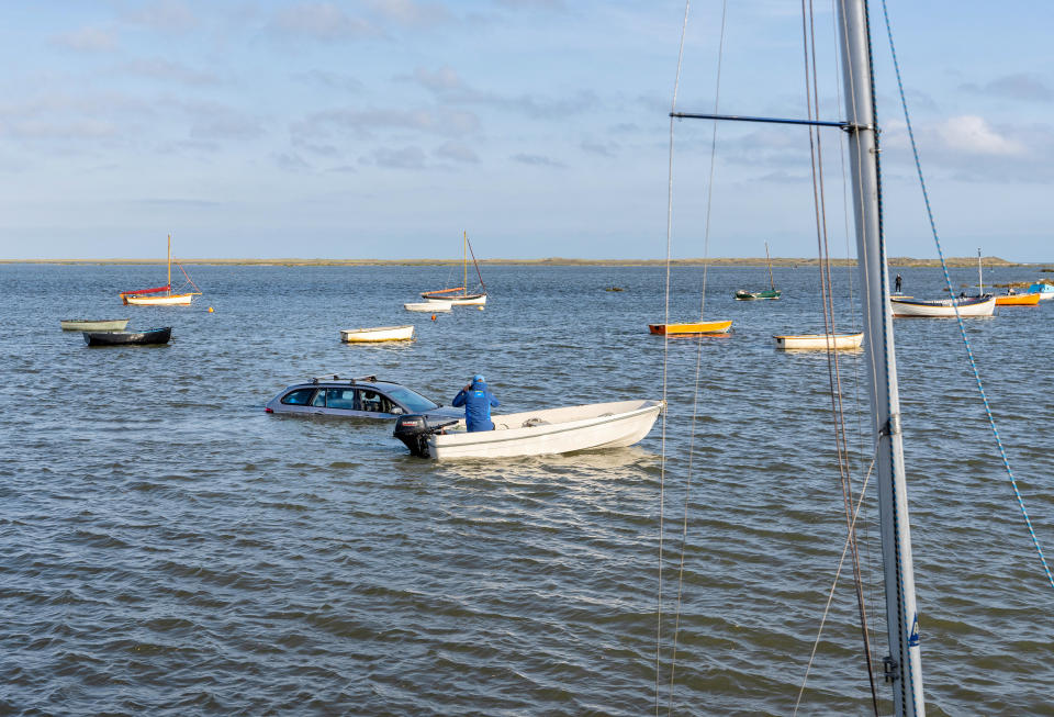 Burnham Overy car mishap