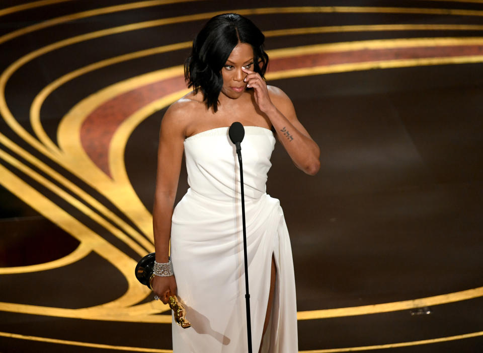 Regina King accepts the Actress in a Supporting Role award for <em>If Beale Street Could Talk </em>onstage during the 91st Annual Academy Awards. (Photo: Kevin Winter/Getty Images)