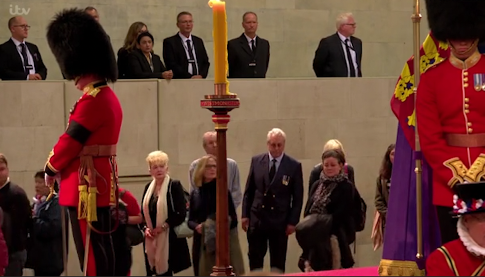 The row blew up over the Queen's lying in state queue. (ITV)