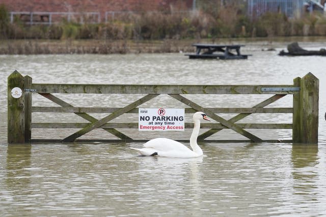 Flooding in Wellingborough due to rising levels of the River Nene