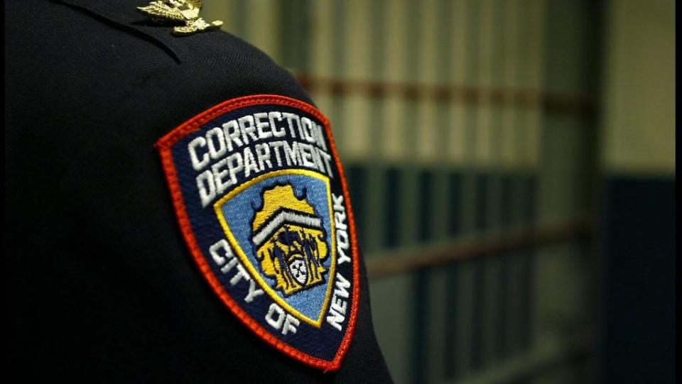 A Correction Department badge on an officer at the Vernon C. Bain Correctional Center at Rikers Island, in the Bronx. This is the only prison bardge in the US, and is anchored in the South Bronx near Rikers Island. The Bardge handles inmates from medium- to maximum-security in 16 dormitories and 100 cells. (Photo by David Howells/Corbis via Getty Images)