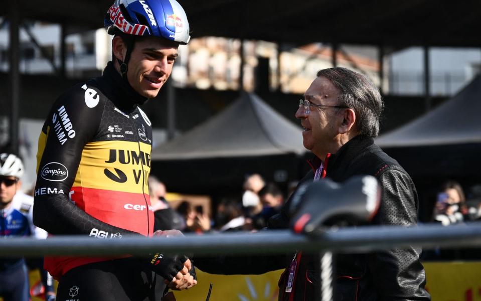 Wout van Aert and Ernesto Colnago -  - GETTY IMAGES