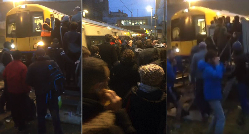 Commuters are forced onto the tracks after the rush hour incident. (Picture: PA)