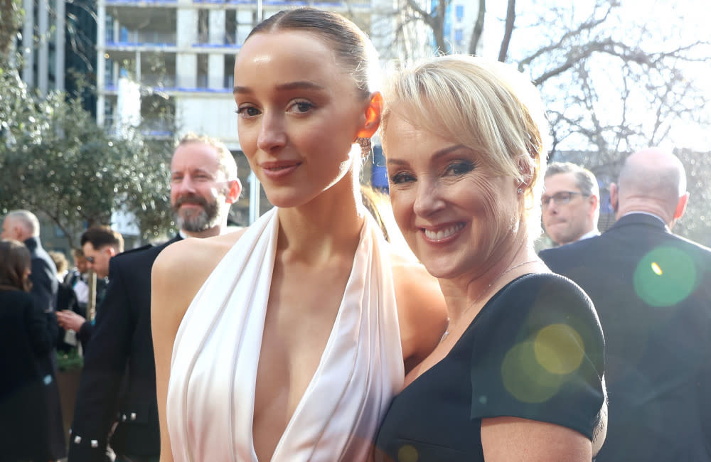 Phoebe Dynevor and her mother Sally credit:Bang Showbiz