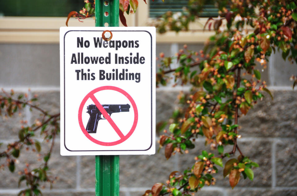 A no firearms sign.