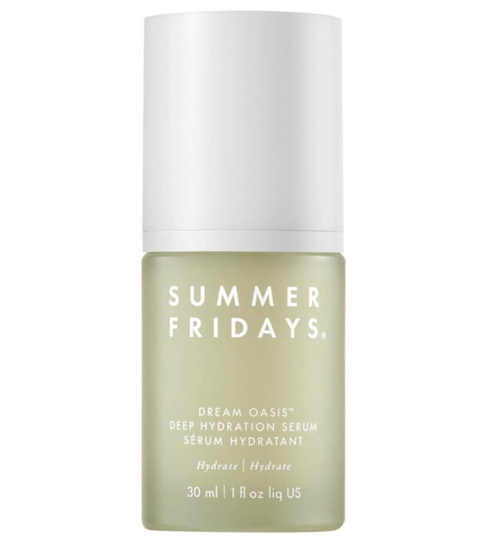 A 30ml bottle of Summer Friday's Dream Oasis hydration jelly on a white background