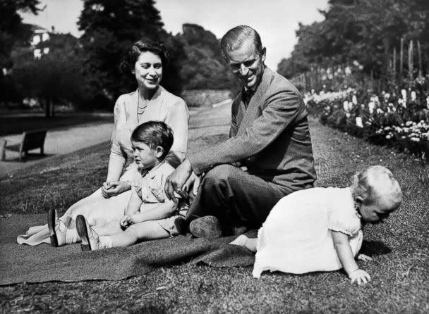 PHOTO: Princess Elizabeth and Philip Mountbatten are photographed with their daughter Anne and son Charles in 1951. (AFP/Getty Images)