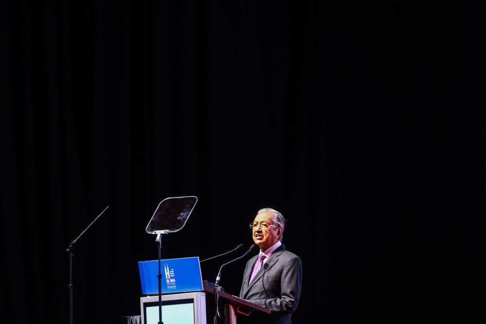 Prime Minister Tun Dr Mahathir Mohamad speaks during the launch of the 62nd International Statistical Institute World Statistics Congress 2019 (ISI WSC 2019) at Kuala Lumpur Convention Centre August 18, 2019. — Picture by Hari Anggara