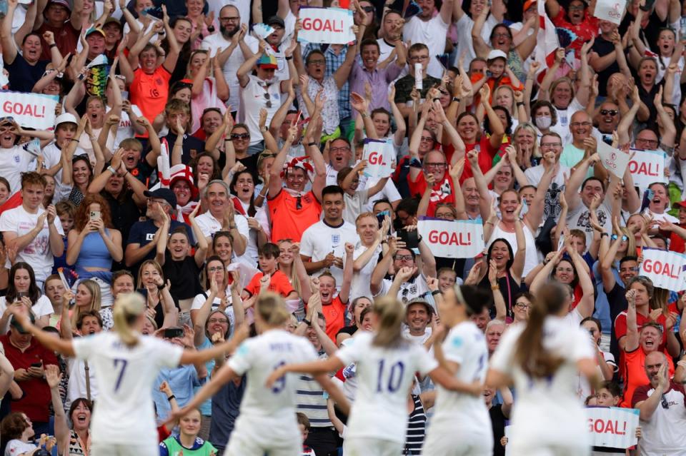 “Toone” army: England’s women team have picked up a new, loyal legion of fans (The FA via Getty Images)