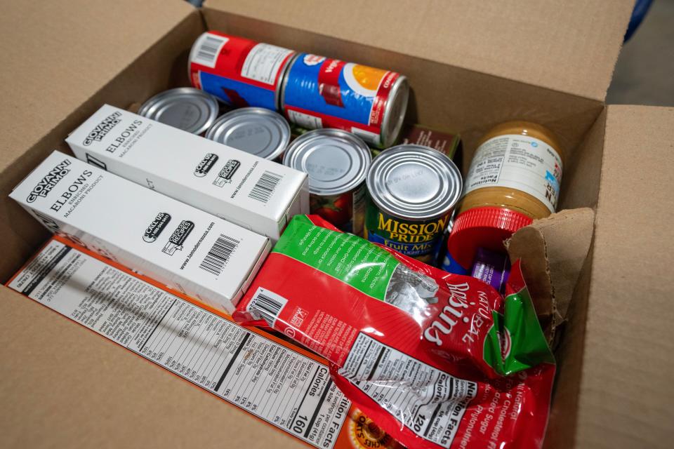 Contents of a Stockbox at Hunger Task Force in West Milwaukee.