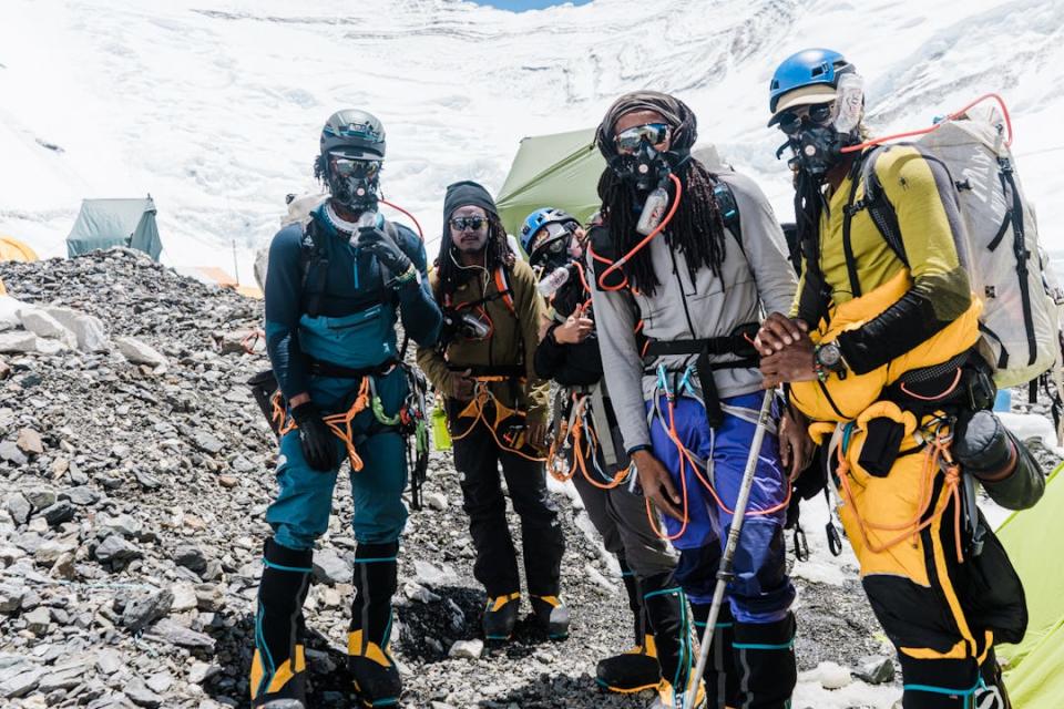 Members of the Full Circle Everest team on their expedition to Mount Everest in spring 2022.