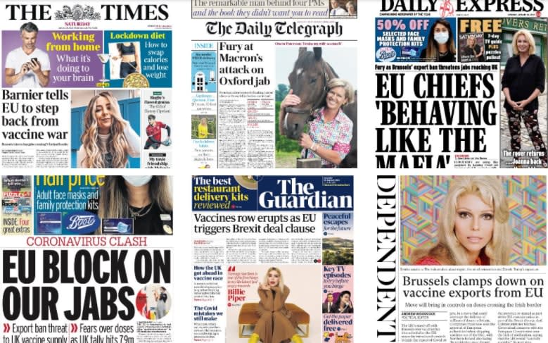 Saturday 30 January front pages