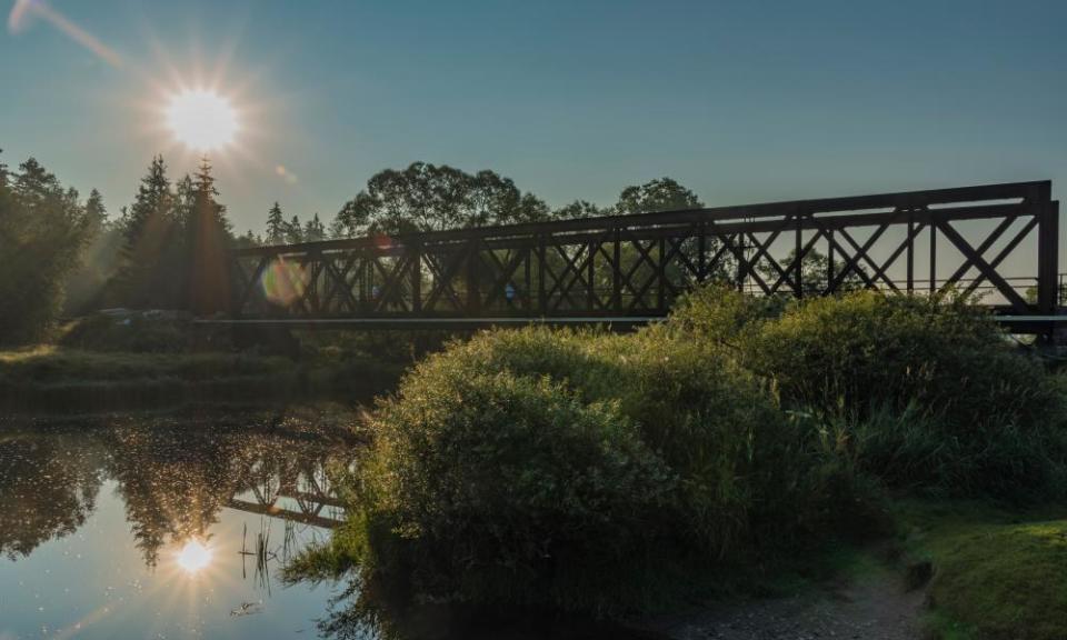 A railway bridge over Tepla River.