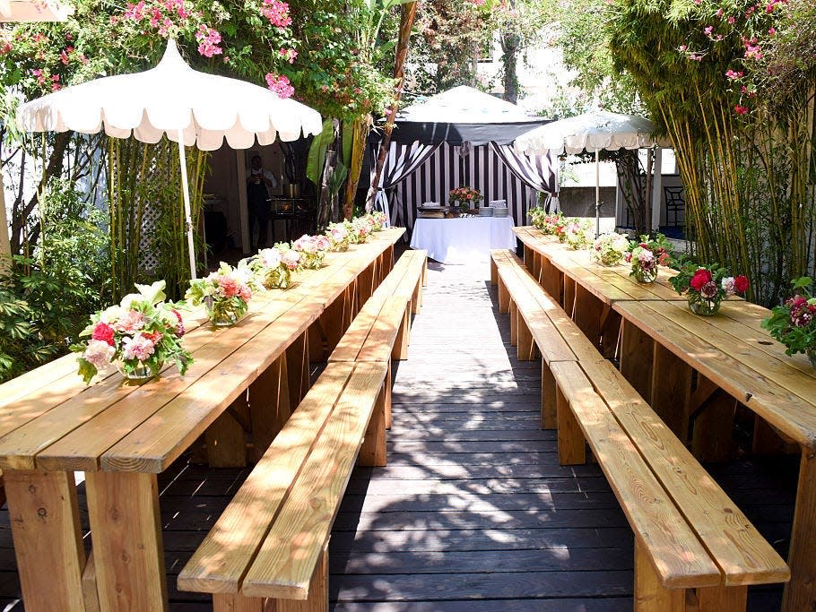 A general view of atmosphere at Conde Nast Traveler Hosts Private Lunch At San Vicente Bungalows With Jeff Klein, Pilar Guzman, And Lisa Eisner on May 3, 2015 in West Hollywood, California.