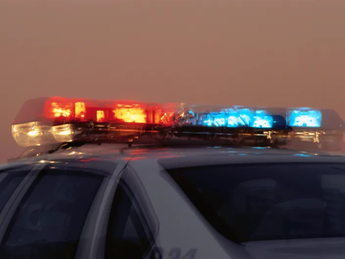 Light Bar on Police Car - stock photo