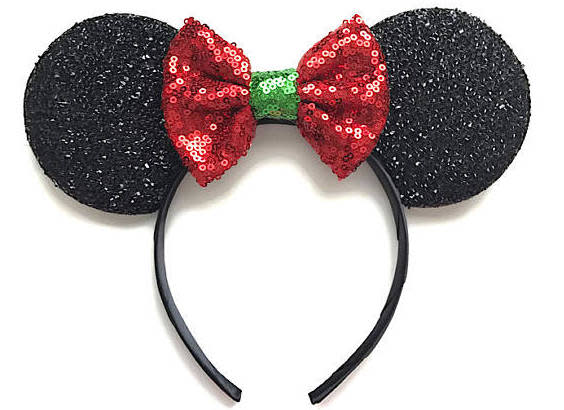 Picture of Christmas Minnie Mouse Ears Black