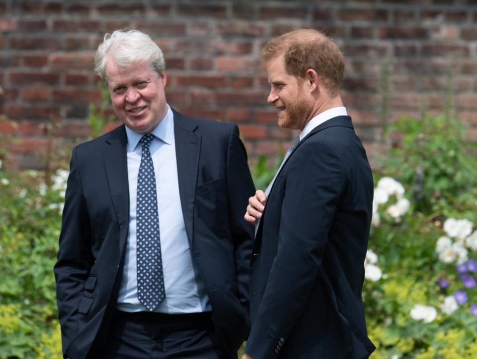 Harry, with Diana’s brother Earl Spencer, did not fly back for the event on Tuesday (Dominic Lipinski/PA) (PA Wire)