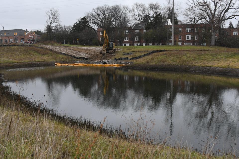 Work continues on the Montgomery Drain project, seen under construction Friday, Dec. 3, 2021.