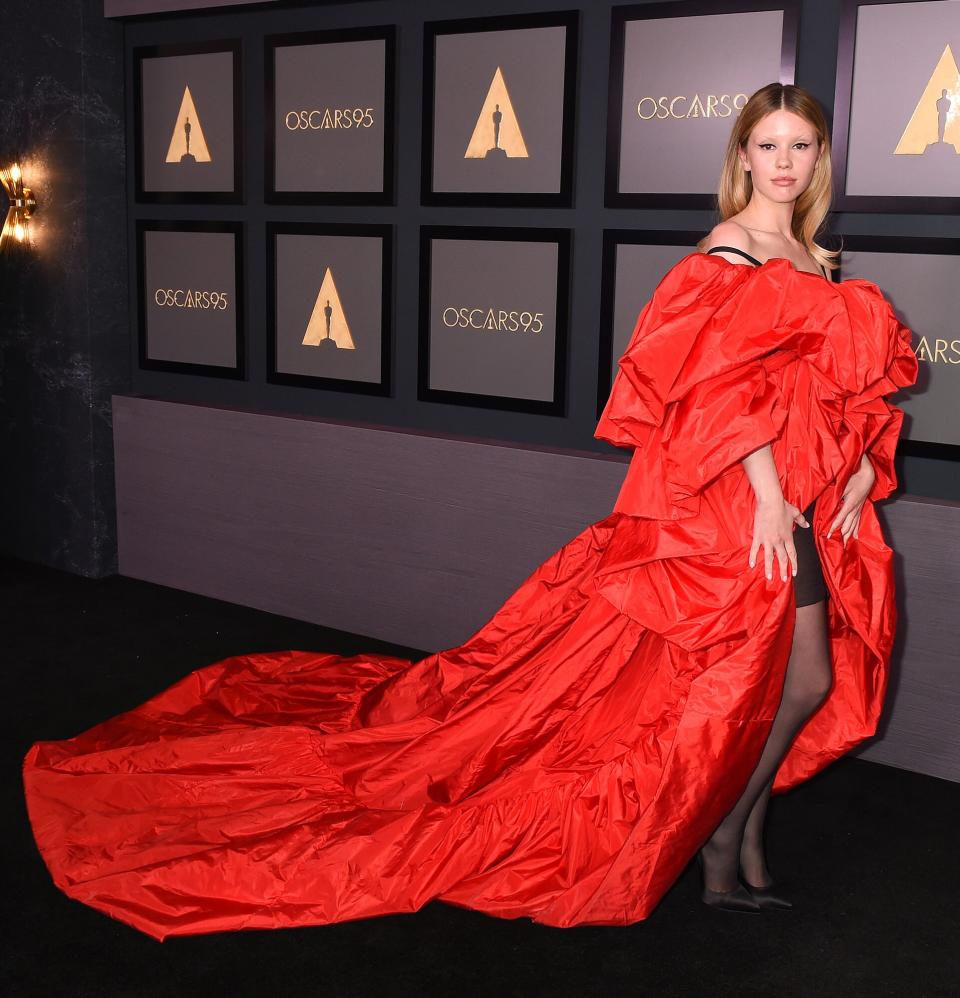 Mia Goth at the Academys 13th Governors Awards held at the Fairmont Century Plaza on November 19, 2022 in Los Angeles, California.