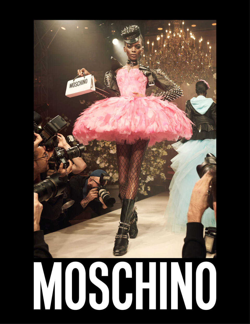 <p><strong>Model:</strong> Aube Jolicoeur<br><strong>Photographer:</strong> Steven Meisel<br>(Photo: Courtesy of Moschino) </p>