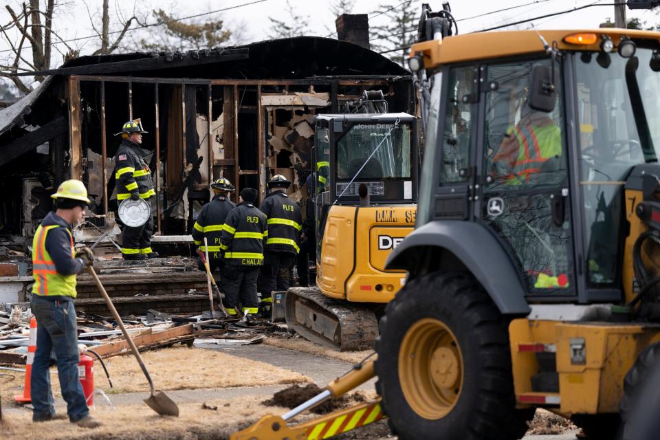 Aftermath of a house explosion on Ramapo Avenue in Pompton Lakes on Saturday, January 14, 2023. 