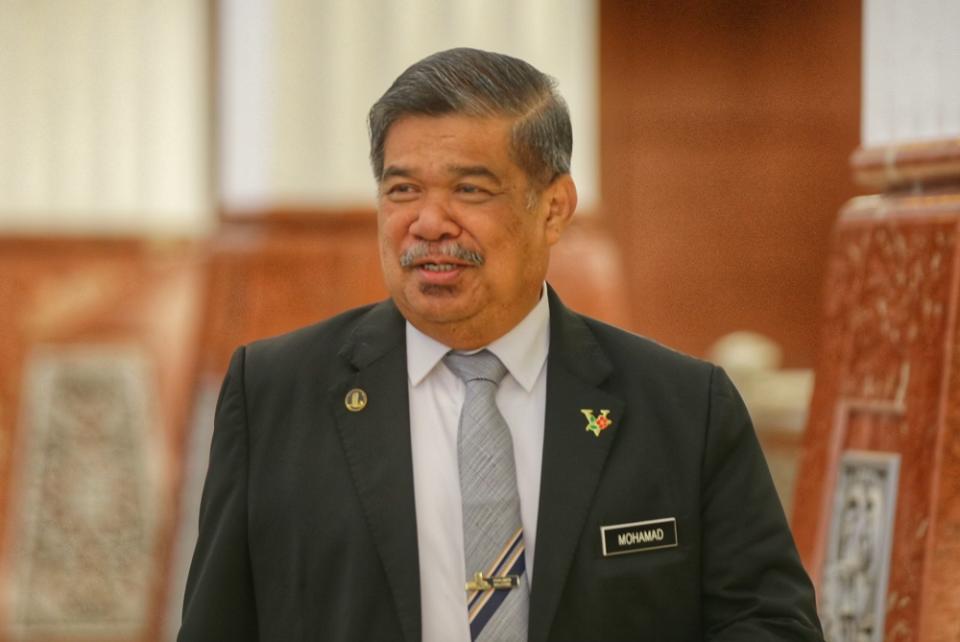 Defence Minister Mohamad Sabu is pictured at the Parliament lobby October 15, 2019. — Picture by Ahmad Zamzahuri