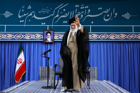 Iran's Supreme Leader Ayatollah Ali Khamenei is seen at the Hussayniyeh of Imam Khomeini in Tehran, Iran, August 13, 2018. Official Khamenei website/Handout via REUTERS