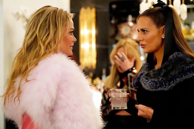 <p>Nicole Weingart/Bravo/Getty</p> Denise Richards and Dorit Kemsley on 'The Real Housewives of Beverly Hills'