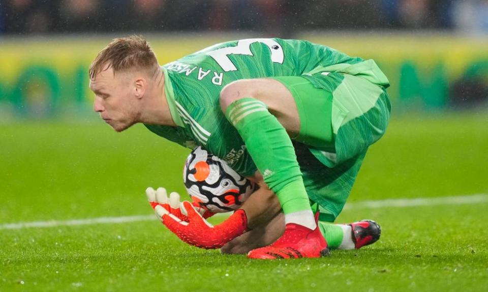 Aaron Ramsdale in action for Arsenal at Brighton