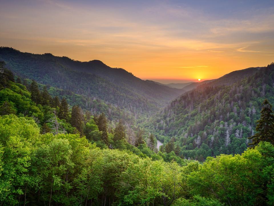 The Newfound Gap in the Great Smoky Mountains.