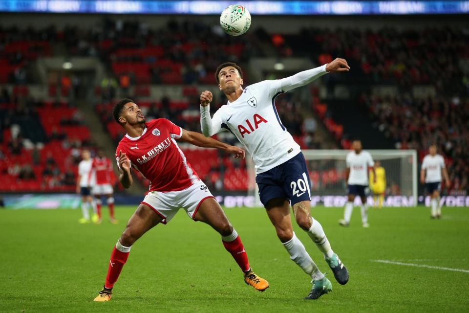 Stayaway fans | There were a lot of empty seats at Wembley as Spurs beat Barnsley: Tottenham Hotspur FC via Getty Images