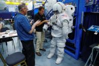 NASA Commercial Crew Astronaut Josh Cassada goes through a space suit fitting session at the Johnson Space Center in Houston