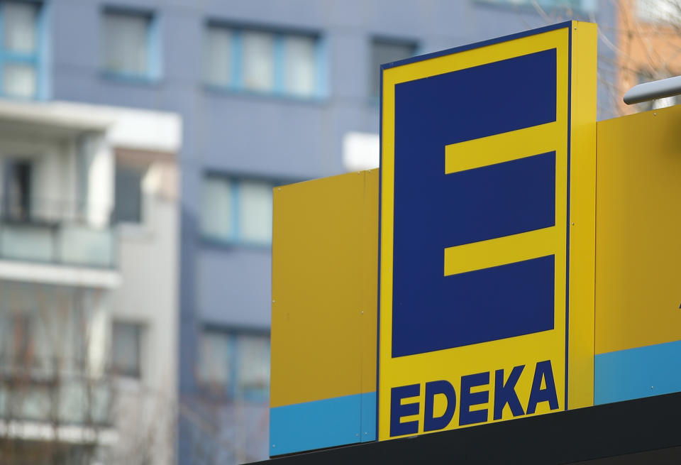 BERLIN, GERMANY - FEBRUARY 19:  The logo of grocery store of German chain Edeka stands on one of its stores on February 19, 2018 in Berlin, Germany. According to media reports Agecore-Group, to which Edeka belongs, has launched a boycott of foods from Swiss foods conglomerate Nestle with Agecore claiming Nestle is selling the same food items cheaper to Agecore's competitors.  (Photo by Sean Gallup/Getty Images)