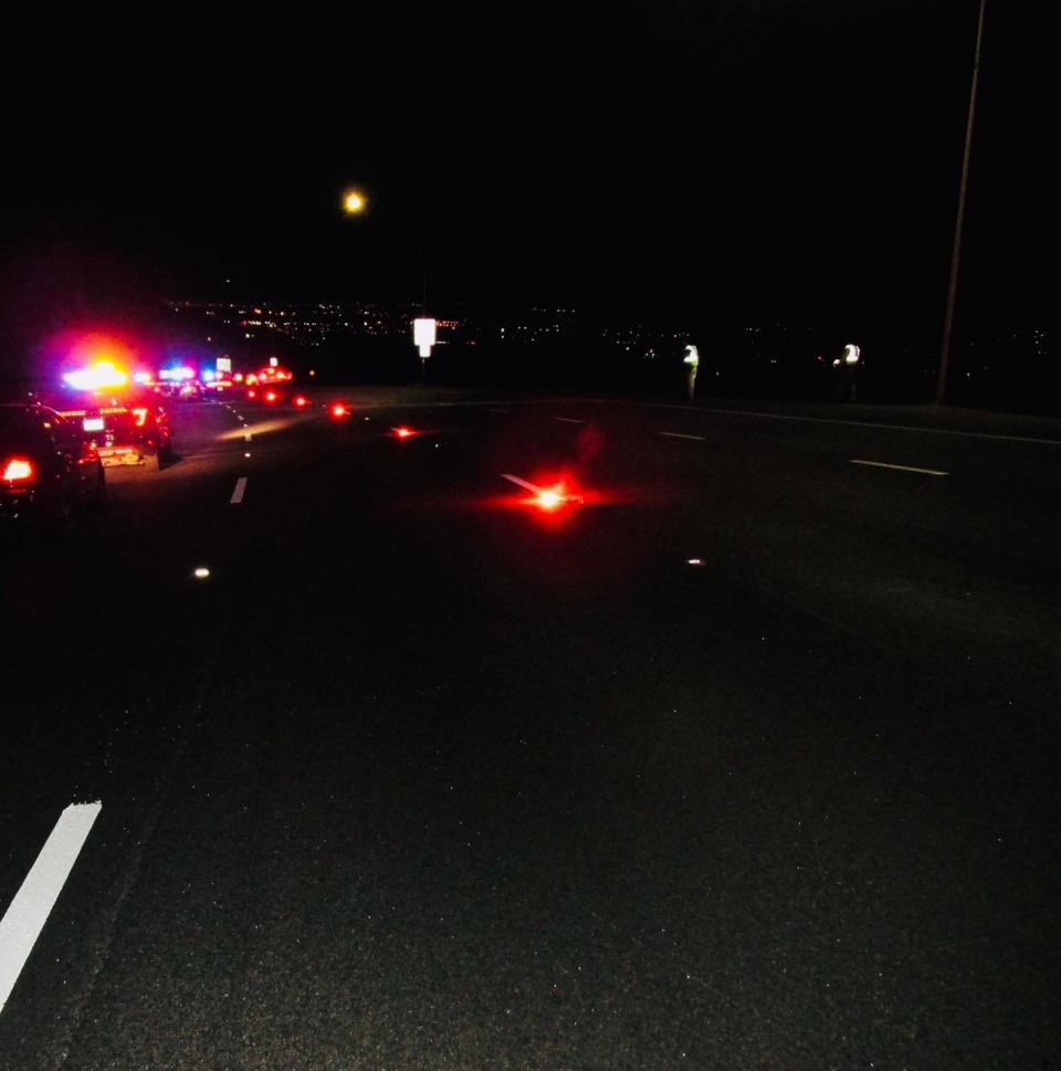 This was the scene of a fatal crash on Sunday along northbound Highway 101 atop the Conejo Grade.