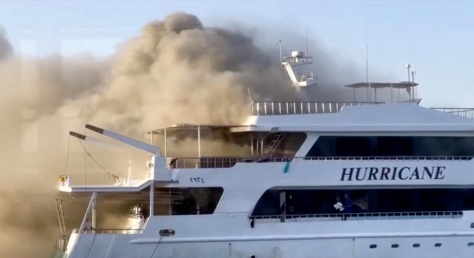 The ‘Hurricane’ is being towed to a yet-to-be-decided port as it is still smouldering and will need to cool down before entry. (via REUTERS)