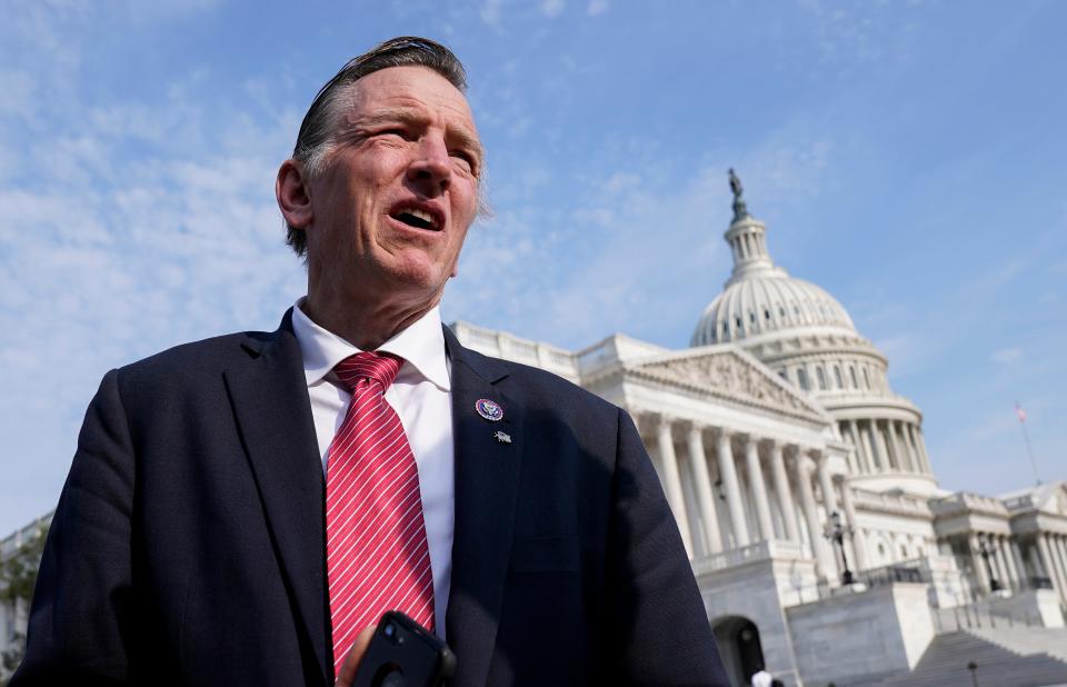 U.S. Rep. Paul Gosar, R-Ariz., was censured by the House for sharing an animated video on social media that depicted him killing Rep. Alexandria Ocasio-Cortez with a sword.