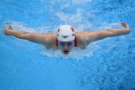 <p>Champion Yufei during her gold medal-winning race.</p>