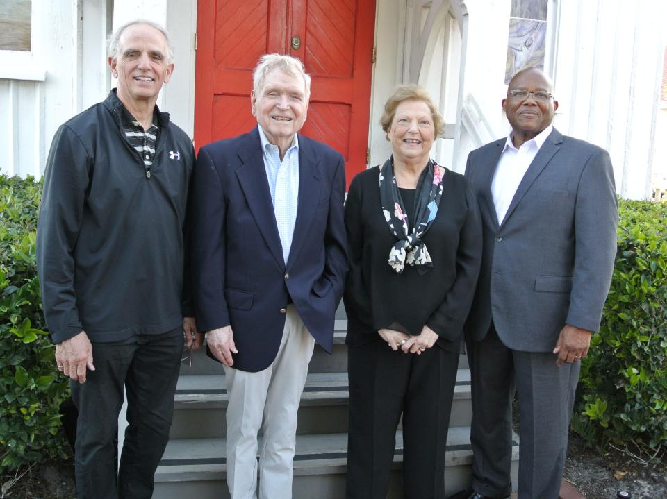 Bill Hillegass (from left), Herb Peyton, Mary Watson and Dr. Percy Golden were introduced in a party at the Beaches Museum History Park as the 2022 Beach Legends.