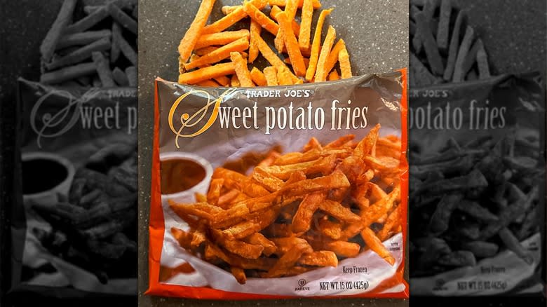 Bag of Trader Joe's frozen sweet potato fries