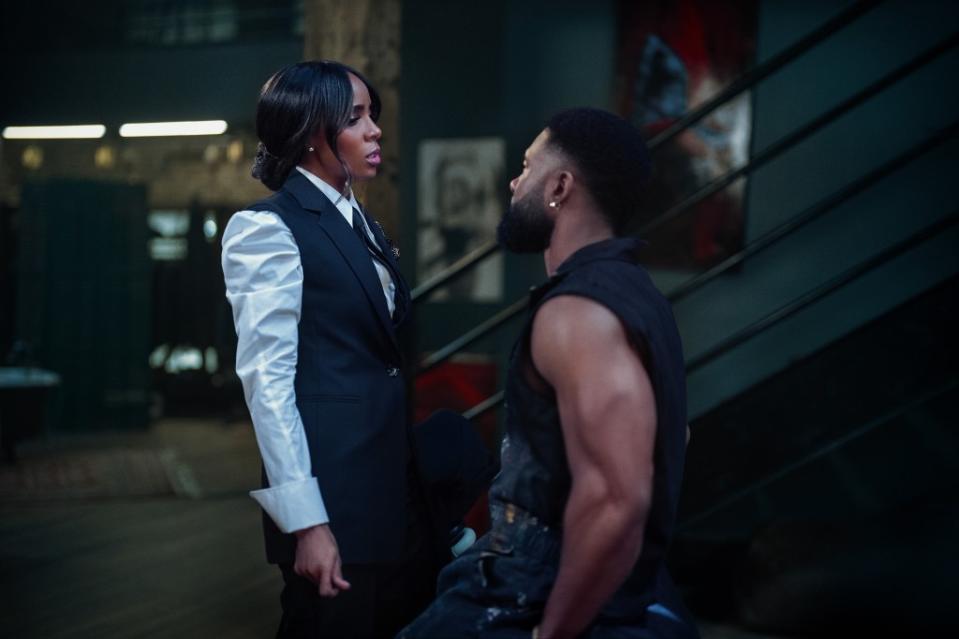 Kelly Rowland stars as Mea and Trevante Rhodes stars as Zyair in “Mea Culpa.” (Photo by Bob Mahoney/Perry Well Films 2/Netflix)