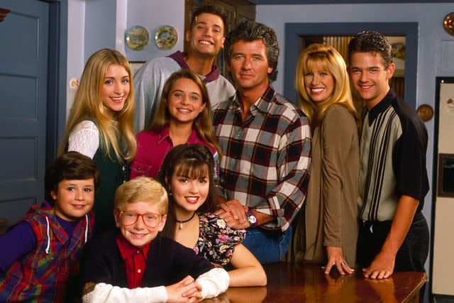 <p>ABC Photo Archives/Disney General Entertainment Content via Getty</p> 'Step by Step' stars Josh Byrne, Christopher Castile, Angela Watson, Stacy Keanan, Christine Lakin, Sasha Mitchell, Patrick Duffy, Suzanne Somers and Brandon Call.