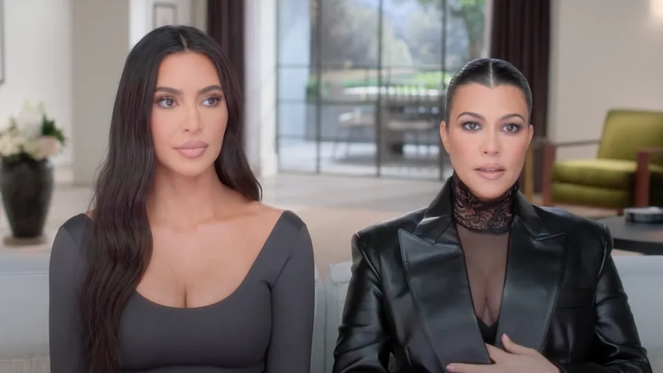 kim and kourtney kardashian in the season 4 trailer for the kardashians