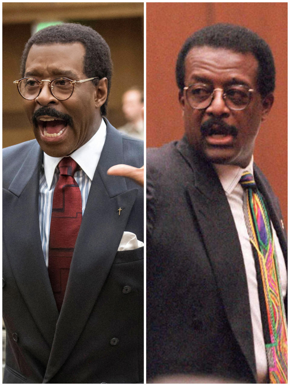 Courtney B. Vance in "The People v. O. J. Simpson: American Crime Story" vs. the real Johnnie Cochran