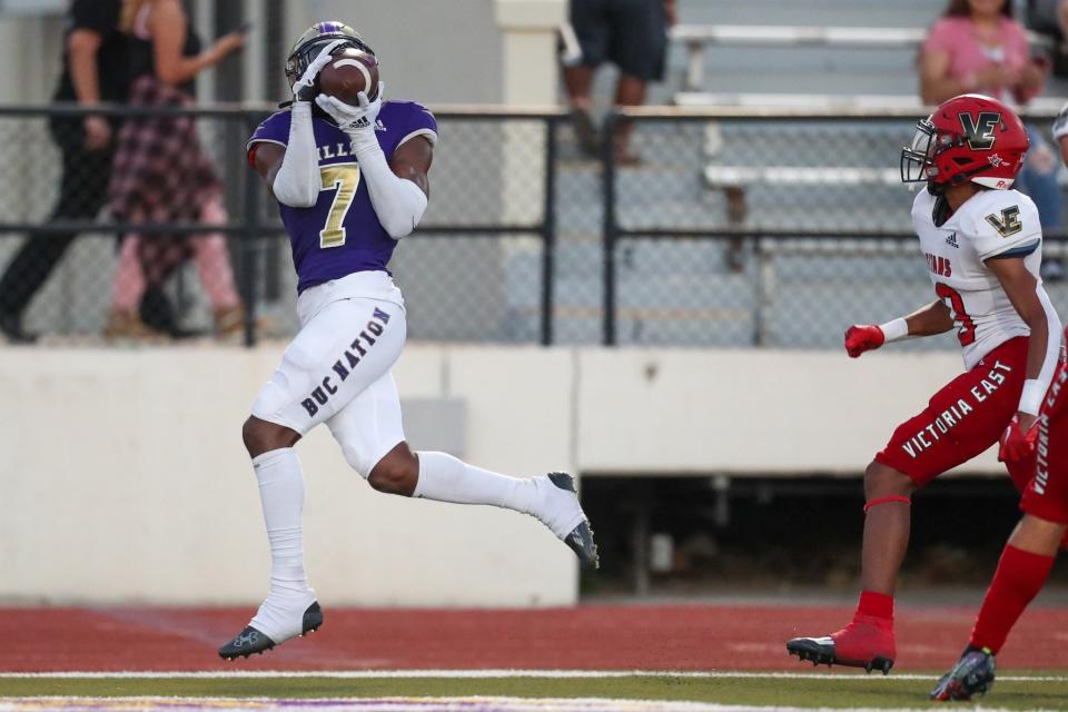 Miller faced Victoria East in a high school football game at Buc Stadium in Corpus Christi, Texas on Thursday, Sept. 29, 2022.